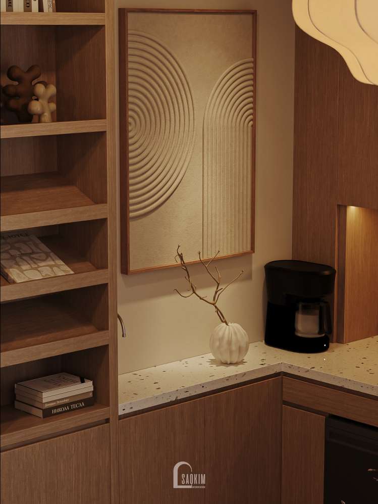 Thiết kế không gian phòng làm việc liền kề xẻ khe Ánh Dương phong cách Contemporary mix Mid - Century